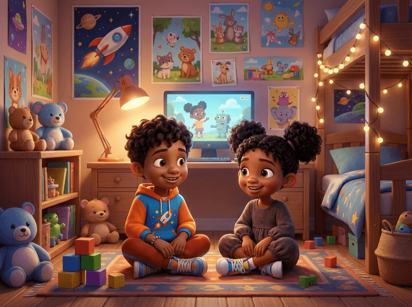 Adam and Layla sitting happily